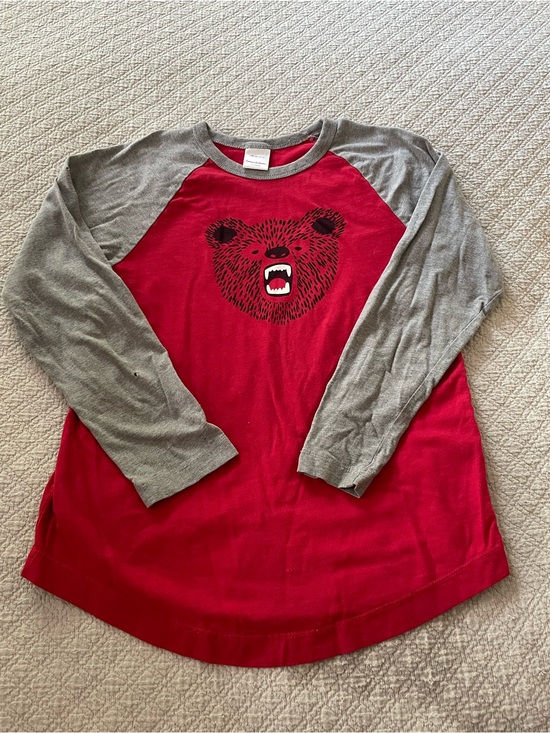 Hanna Andersson Other - Hanna Andersson Red & Gray Bear Raglan Long Sleeve Top